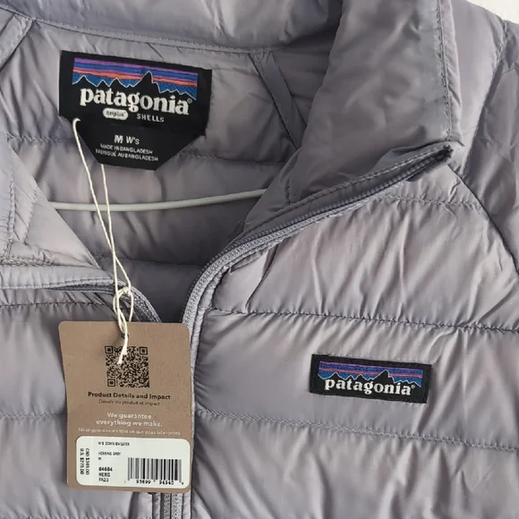 Patagonia Light Gray Quilted Puffer Sweater Jacket - Picture 2 of 7